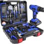Power Tools Combo Kit, Tool Set with 21V Cordless Drill Set and Hand Tools