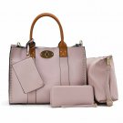 Women Leather Top Handle Handbag+Shoulder Bags+Wallet+Wristlet, 4 pcs set purses