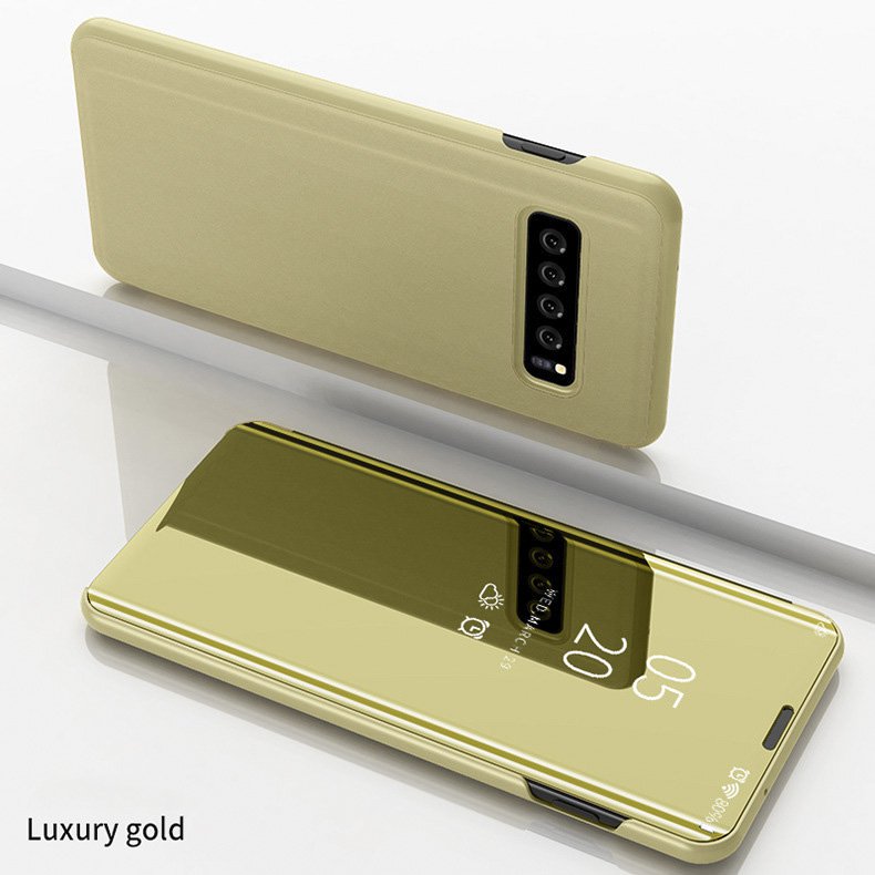 For Samsung Galaxy S8 Plus Gold 2021 New Arrival Luxury Flip Protection Full Screen Window Cases