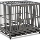 CMORN Heavy Duty Dog Cage Strong Metal Kennel Crate with Wheels