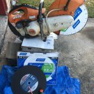 STIHL TS420 14" Concrete Saw WaterKits New Diamond Blade & Concrete Blade Bundle