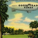 1940's Goodyear Blimp Postcard Miami FL