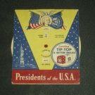 Retro 1950's Tip Top Bread Advertising Insert Presidents