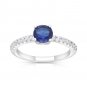 Sterling Silver Solitaire CZ Ring, Diamonds CZ Ring, Simulated Diamonds Ring, Blue CZ Ring