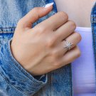 Sterling Silver North Star Ring, Starburst Ring, Starburst CZ Ring, CZ Star Ring