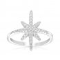 Sterling Silver North Star Ring, Starburst Ring, Starburst CZ Ring, CZ Star Ring