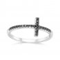 Diamond Cross Sterling Silver Ring, Sideways Cross Ring, Dainty Cross Ring ,Minimalist Cross Ring