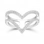 Stackable Sterling Silver Chevron Ring, Wishbone Ring, Double Band Ring, Double Row Ring