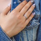 Sterling Silver CZ Criss Cross Ring, Silver CZ X Ring, Cross Ring, Crisscross Ring, Crossover Ring