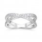 Sterling Silver CZ Criss Cross Ring, Silver CZ X Ring, Cross Ring, Crisscross Ring, Crossover Ring