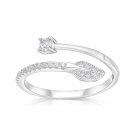 Adjustable Sterling Silver CZ Spiral Ring, Swirl Ring, Wrap Ring, Silver CZ Ring, Dainty CZ Ring