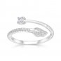 Adjustable Sterling Silver CZ Spiral Ring, Swirl Ring, Wrap Ring, Silver CZ Ring, Dainty CZ Ring