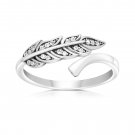 Sterling Silver Feather Ring, Adjustable Ring, Wrap Ring, Silver CZ Ring, Diamonds CZ Ring