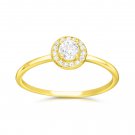 CZ Engagement Ring, Gold Solitaire CZ Ring, Diamonds CZ Ring, Simulated Diamonds Ring, Clear Cz Ring