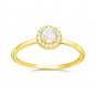 CZ Engagement Ring, Gold Solitaire CZ Ring, Diamonds CZ Ring, Simulated Diamonds Ring, Clear Cz Ring