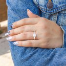 CZ Square Ring, Silver Solitaire CZ Ring, Diamonds CZ Ring, Simulated Diamonds Ring, Clear Cz Ring