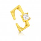 Gold CZ Square Ring, Gold Solitaire CZ Ring, Diamonds CZ Ring, Simulated Diamonds Ring