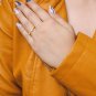 Gold CZ Square Ring, Gold Solitaire CZ Ring, Diamonds CZ Ring, Simulated Diamonds Ring