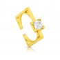 Gold CZ Square Ring, Gold Solitaire CZ Ring, Diamonds CZ Ring, Simulated Diamonds Ring