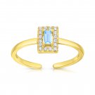 CZ Engagement Ring, Gold Solitaire CZ Ring, Diamonds CZ Ring, Simulated Diamonds Ring, Blue Cz Ring