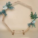 7FT Wooden Wedding Arch, Heptagonal Wedding Arbor, Photo Booth Backdrop Stand