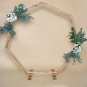 7FT Wooden Wedding Arch, Heptagonal Wedding Arbor, Photo Booth Backdrop Stand