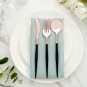 24 Pcs Plastic Silverware Cutlery with Handle -Include 8 Forks, 8 Spoons, 8 Knives