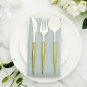 24 Pcs Plastic Silverware Cutlery with Handle -Include 8 Forks, 8 Spoons, 8 Knives