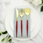 24 Pcs Plastic Silverware Cutlery with Handle -Include 8 Forks, 8 Spoons, 8 Knives