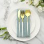 24 Pcs Plastic Silverware Cutlery with Handle -Include 8 Forks, 8 Spoons, 8 Knives