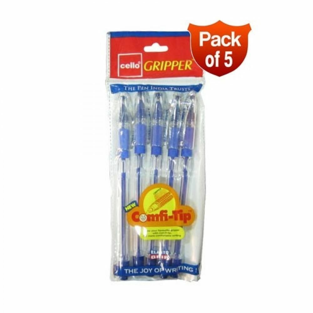 Cello Gripper Blue Ball Pen Set of 5pcs - Original  Free Shipping