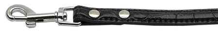 3/8"" (10mm) Faux Croc Two Tier Collars Black 1/2"" Leash