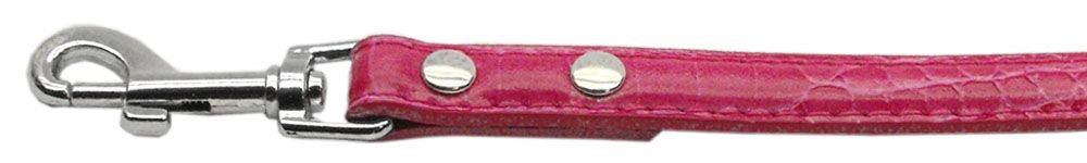 3/8"" (10mm) Faux Croc Two Tier Collars Pink 1/2"" Leash