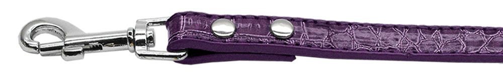 3/8"" (10mm) Faux Croc Two Tier Collars Purple 1/2"" Leash