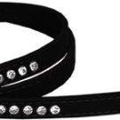 Clear jewel pet leash 1/2"" wide x 4' long Black