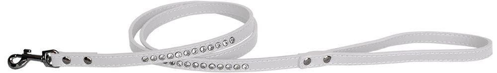 Clear jewel pet leash 1/2"" wide x 4' long White