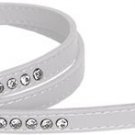 Clear jewel pet leash 1/2"" wide x 4' long White