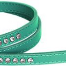 Clear jewel pet leash 1/2"" wide x 6' long Aqua