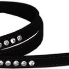 Clear jewel pet leash 1/2"" wide x 6' long Black