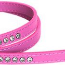 Clear jewel pet leash 1/2"" wide x 6' long Bright Pink