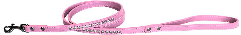 Clear jewel pet leash 1/2"" wide x 6' long Light Pink