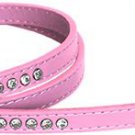 Clear jewel pet leash 1/2"" wide x 6' long Light Pink