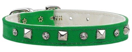 Just the Basics Crystal and Pyramid Collars Green 14