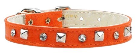 Just the Basics Crystal and Pyramid Collars Orange 16
