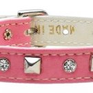 Just the Basics Crystal and Pyramid Collars Pink 14