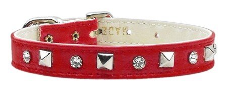 Just the Basics Crystal and Pyramid Collars Red 14