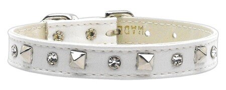 Just the Basics Crystal and Pyramid Collars White 12