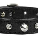 Just the Basics Crystal and Spike Collars Black 12