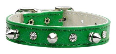 Just the Basics Crystal and Spike Collars Green 16