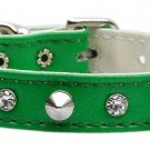 Just the Basics Crystal and Spike Collars Green 16
